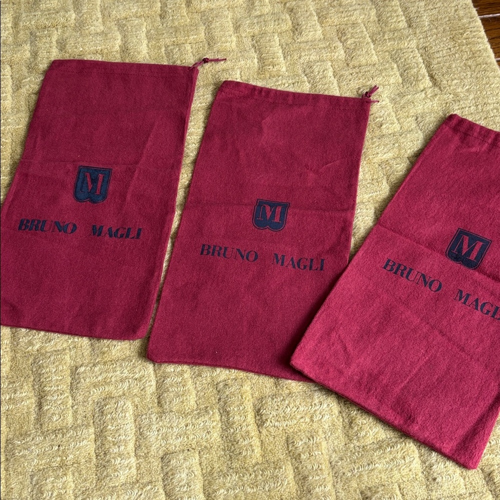 Bruno Magli Wine Red Drawstring Dust Bags (three)